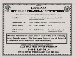 Louisiana Notice of Fees