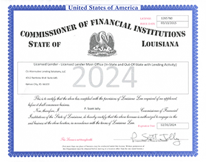 Louisiana Licensed Lender